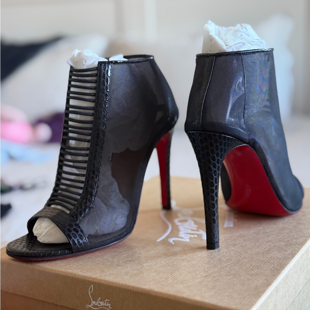 Christian Louboutin Black Trouble 100 Calf Jurassic
